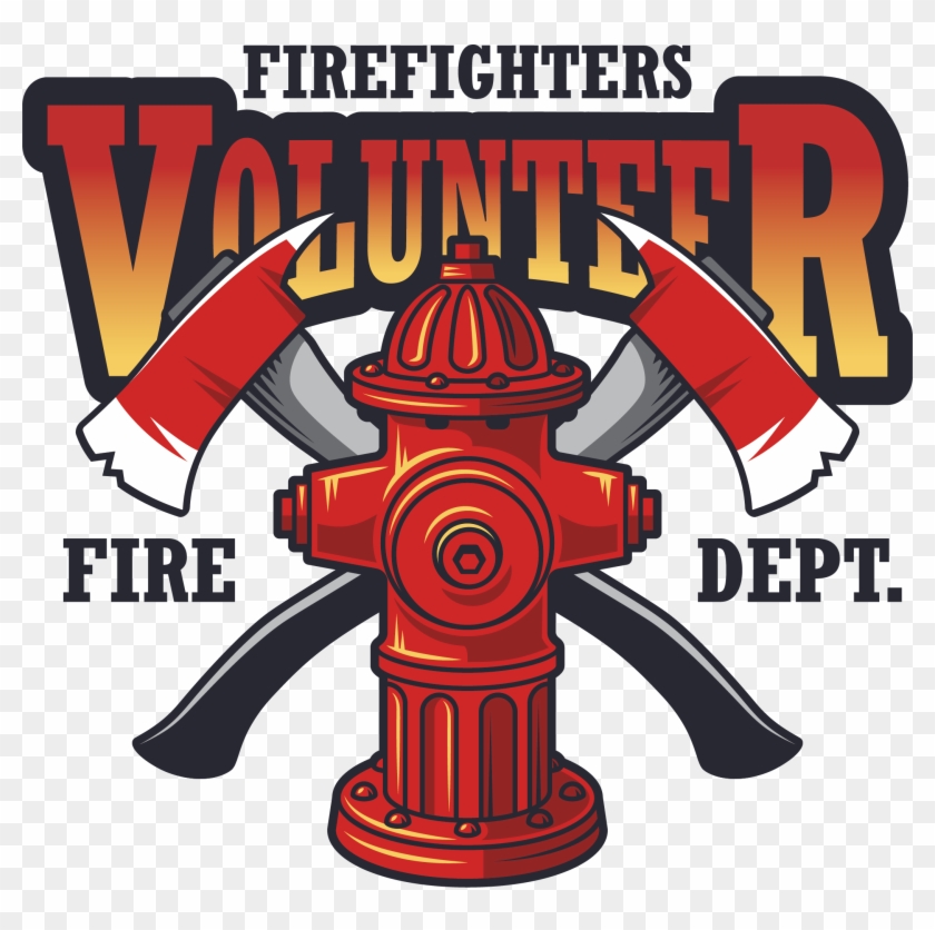 Firefighter Logo Fire Hydrant Fire Department - Hobby Vinyl Decal Volunteer Firefighters Fire Dept #1201817