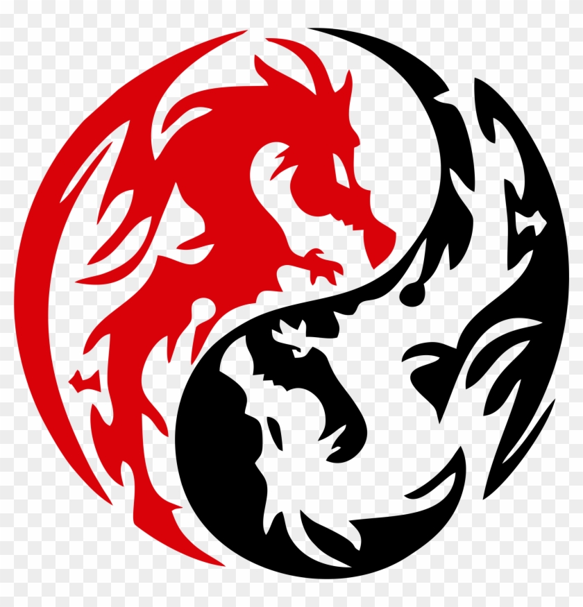 Dragon Yin Yang Vector #1201923