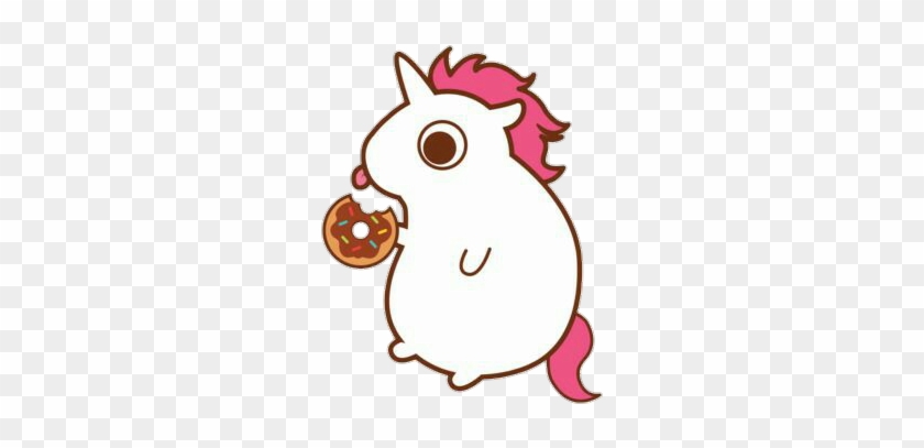 Unicorn Donut Eat Tumblr Sticker - Unicorn Eating Donut #1201934