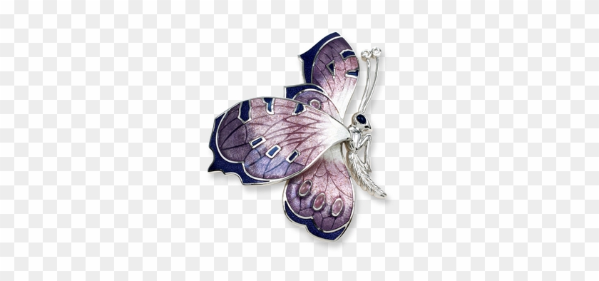 Sterling Silver Butterfly Brooch-purple - Sterling Silver And Diamond Purple Butterfly Brooch #1201957