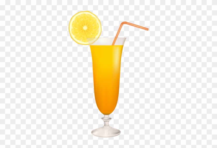 Cocktail Glass With Lemon Png Clipart - Lemon Slice On Glass #1202108
