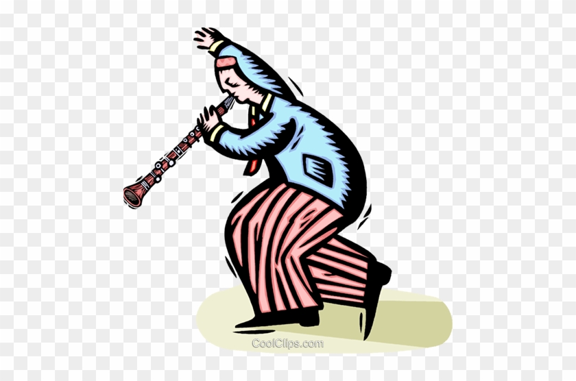 Clarinet Player Royalty Free Vector Clip Art Illustration - Clarinet Player Royalty Free Vector Clip Art Illustration #1202371