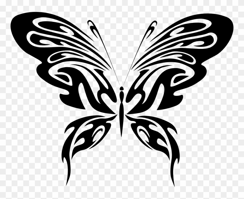 Medium Image - Butterfly Black And White Png #1202585