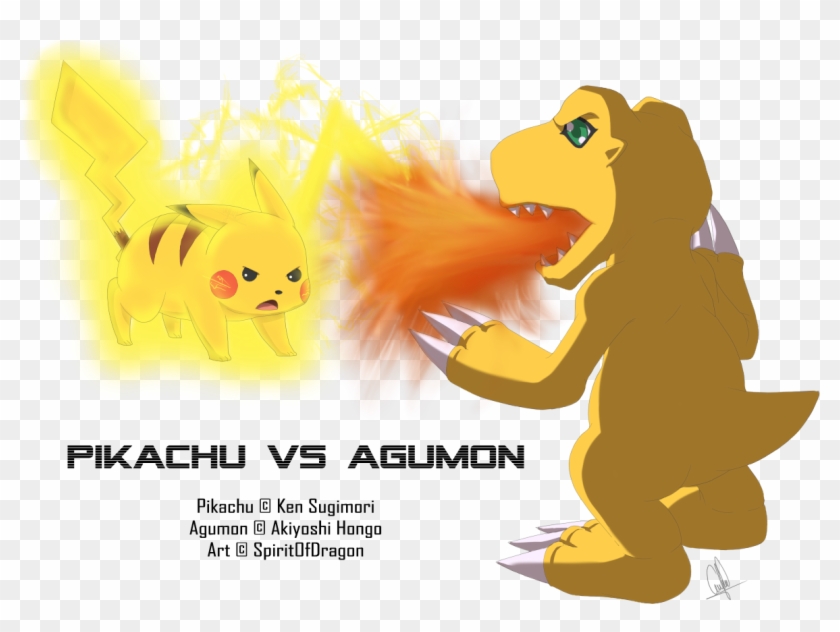 Pikachu Vs Agumon By Spiritofdragon Pikachu Vs Agumon - Agumon #1202592