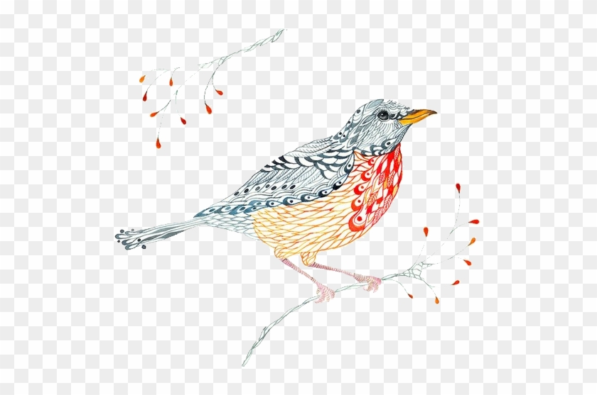 Bird European Robin Visual Arts Watercolor Painting - Illustration #1202889