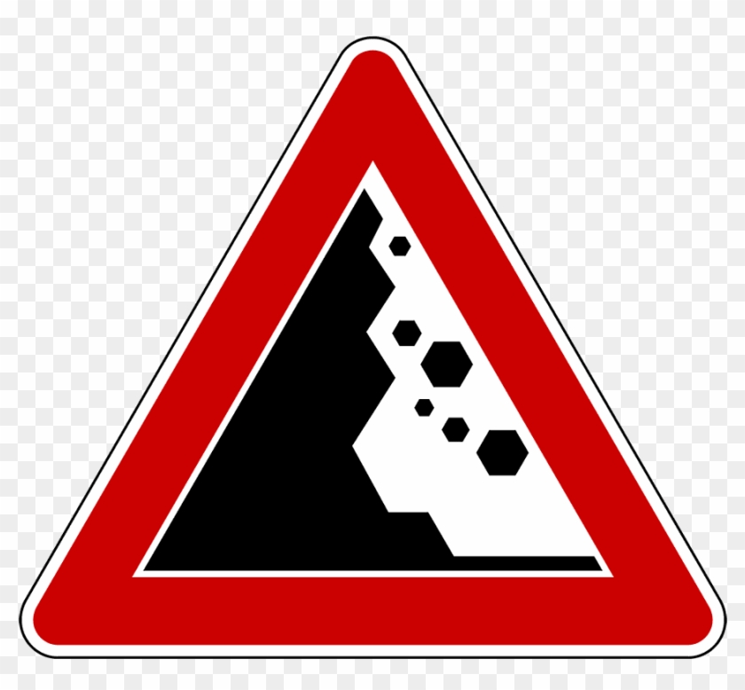 Warning Sign Png Caution Sign - Segnale Pericolo Caduta Massi #1202926