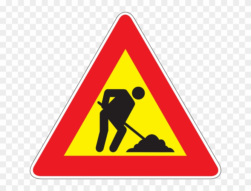 Ahead, Construction, Road, Information, Warning - Tietyö Liikennemerkki #1202939