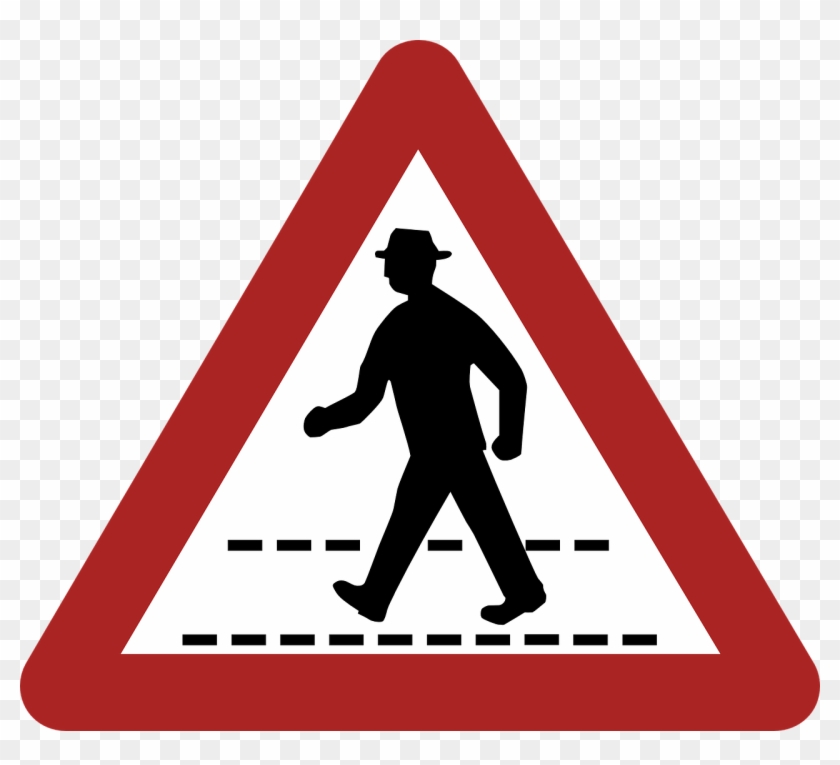 Danger Warning Png Image - Pedestrians In Road Ahead Sign #1202948