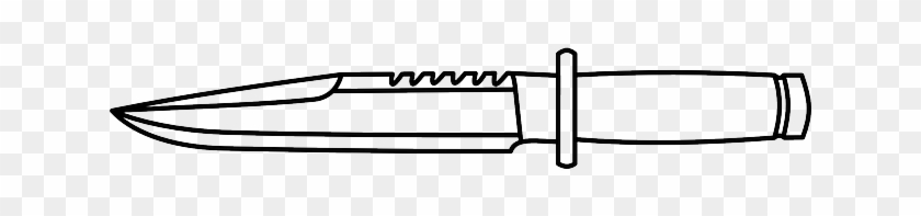 Rambo Knife Clipart - Faca Preto E Branco #1202995