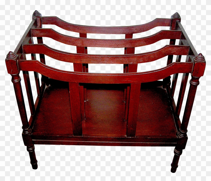 Vintage Canterbury Furniture Stand With Original Brass - Walnut #1203243