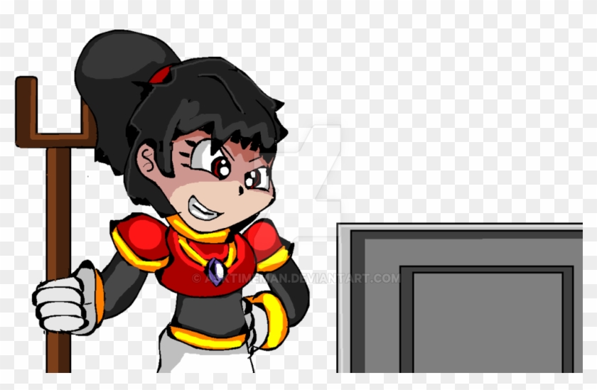 Calliope Watching Anime(colored) By Asktimeman - Cartoon #1203737