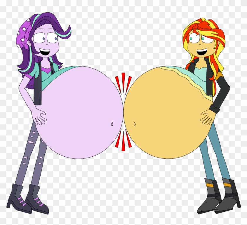 Sunset Shimmer And Starlight Glimmer Belly Bump By - Sunset Shimmer #1203813