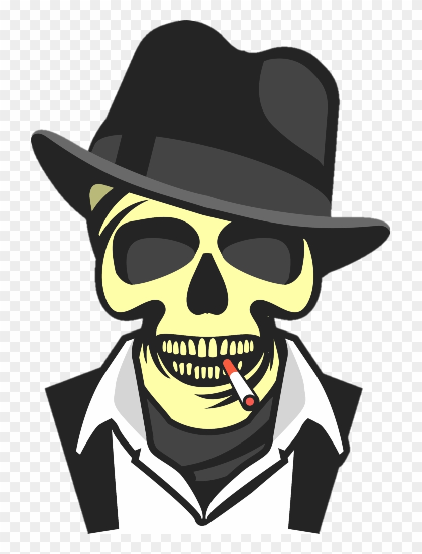 Al Cabones Skull T Shirt Skull In Hat Gangster Free Transparent Png Clipart Images Download - skull roblox t shirt