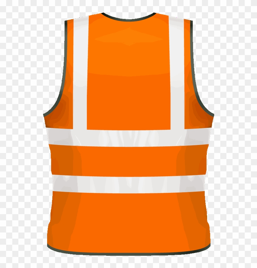 Jacket Clipart Hi Vis - High Visibility Vest Back #1204279