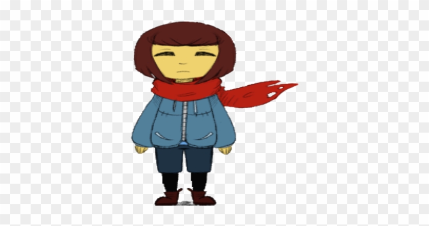 Scarf Clipart Jacket - Frisk With Sans Jacket And Papyrus Scarf #1204286