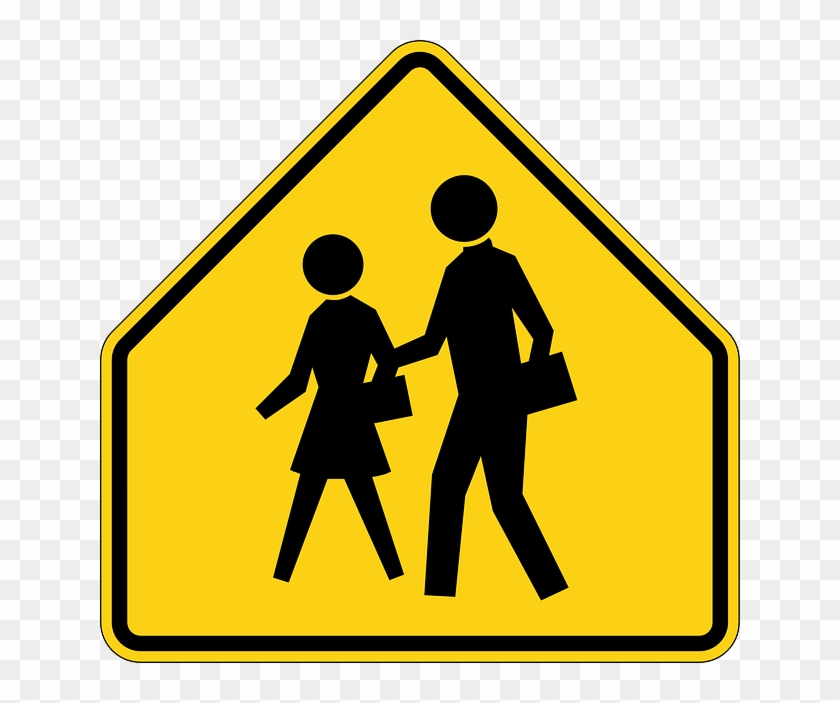 Footpath Pedestrians, Walkway, Sidewalk, Footway, Footpath - School Zone Sign #1204345