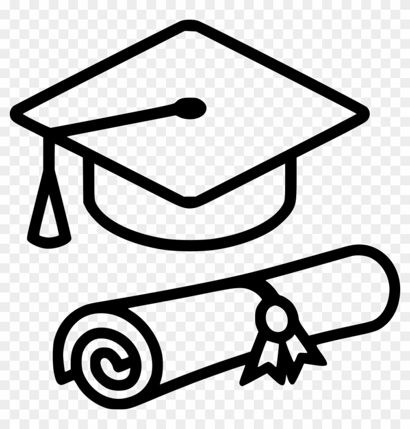 Graduation Cap Diploma Comments - Graduation Hat Line Drawing #1204381