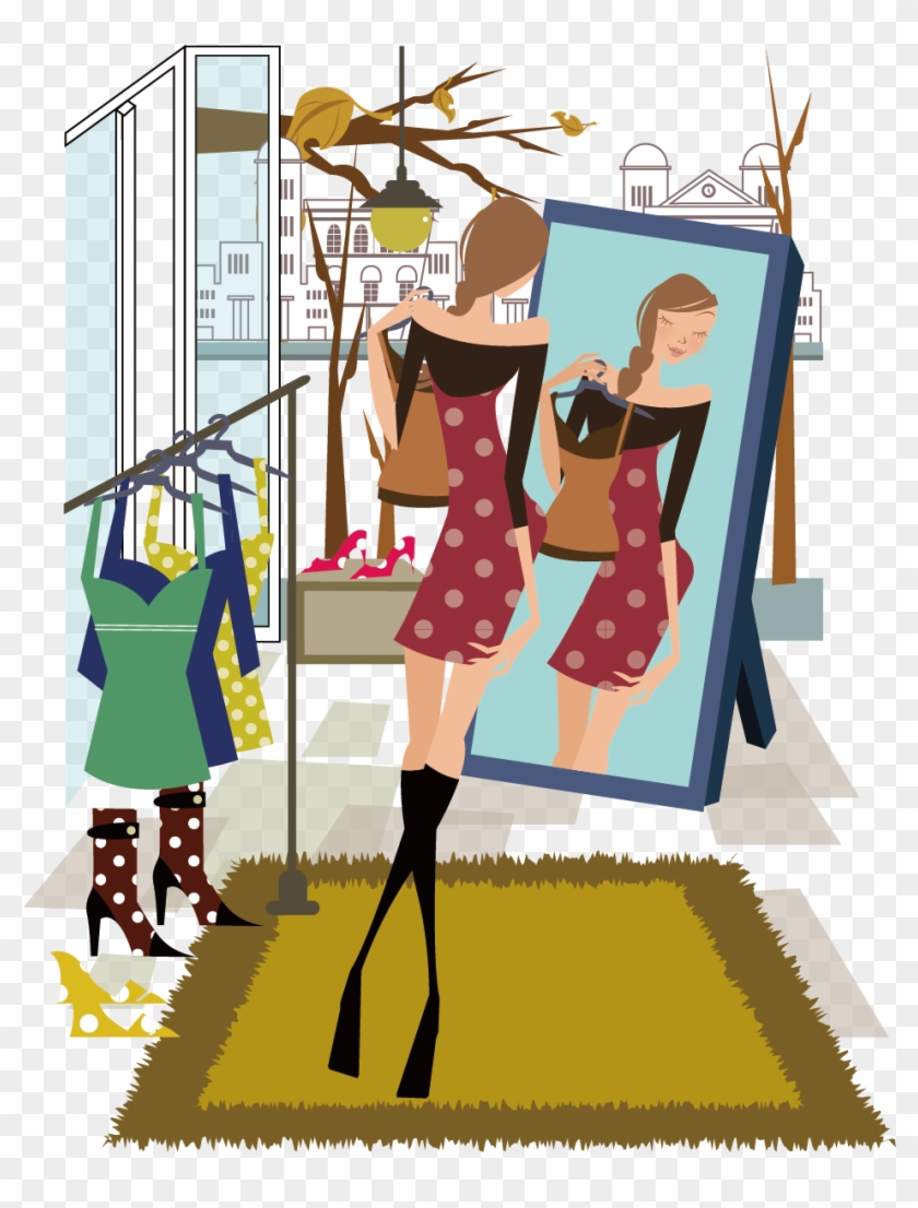 Cartoon Mirror Illustration - Vector Graphics #1204537