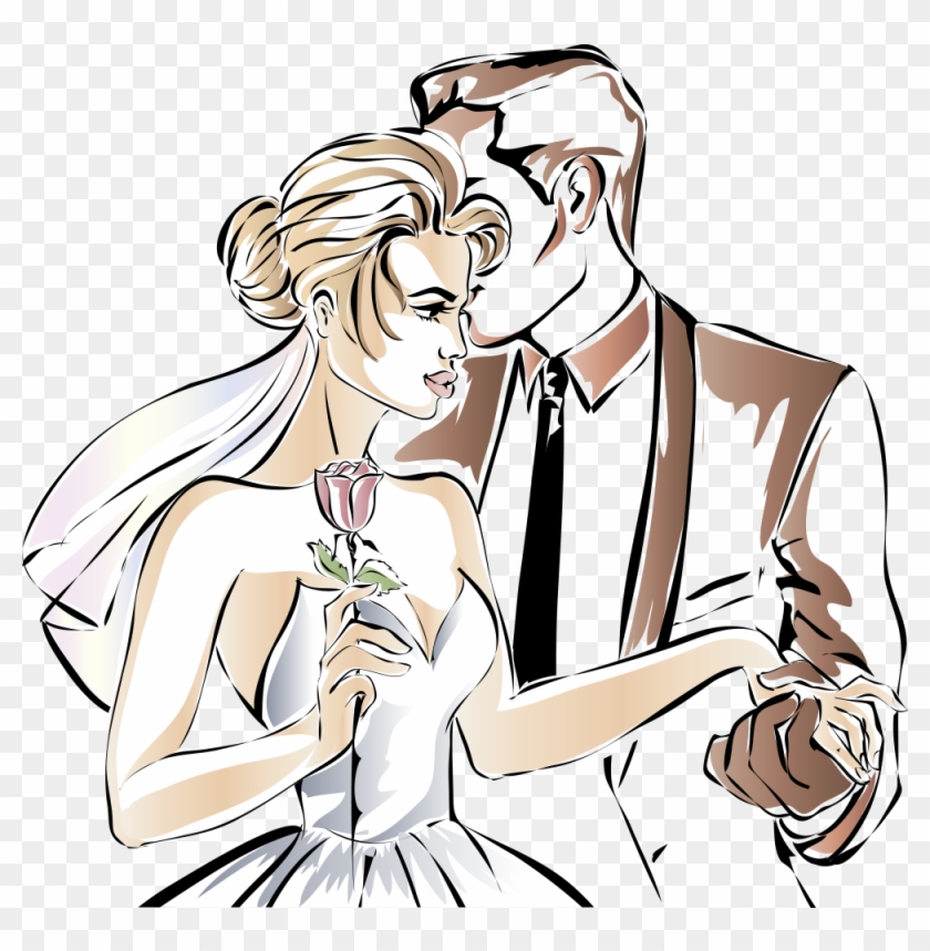 Wedding Invitation Couple Clip Art - Vector Graphics #1204678