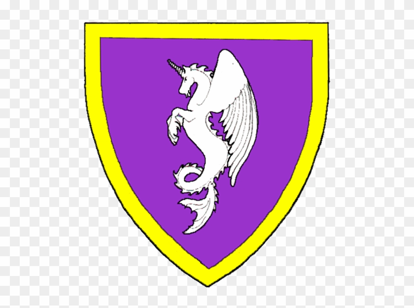 Purpure, A Winged Sea-unicorn Palewise, Wings Addorsed - Emblem #1205055