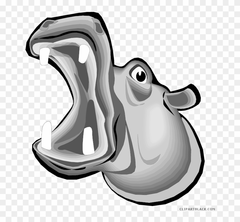 Hippo Animal Free Black White Clipart Images Clipartblack - Hippopotamus #1205223