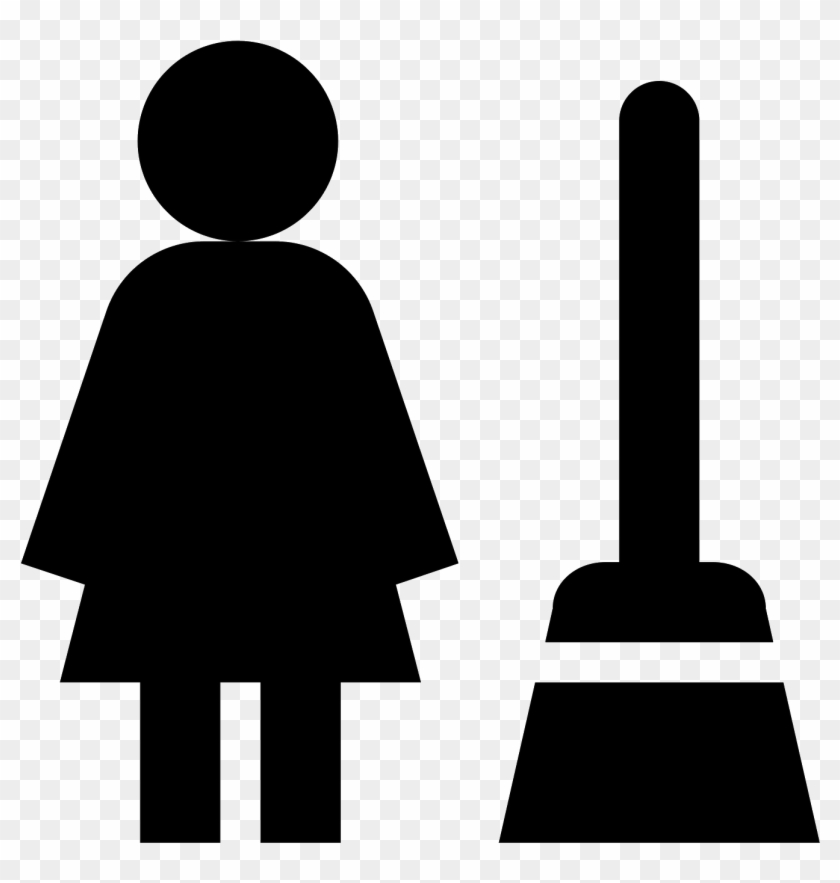This Icon Is Of A Woman With A Broom Sweeping Dust/debris - Illustration #1205417