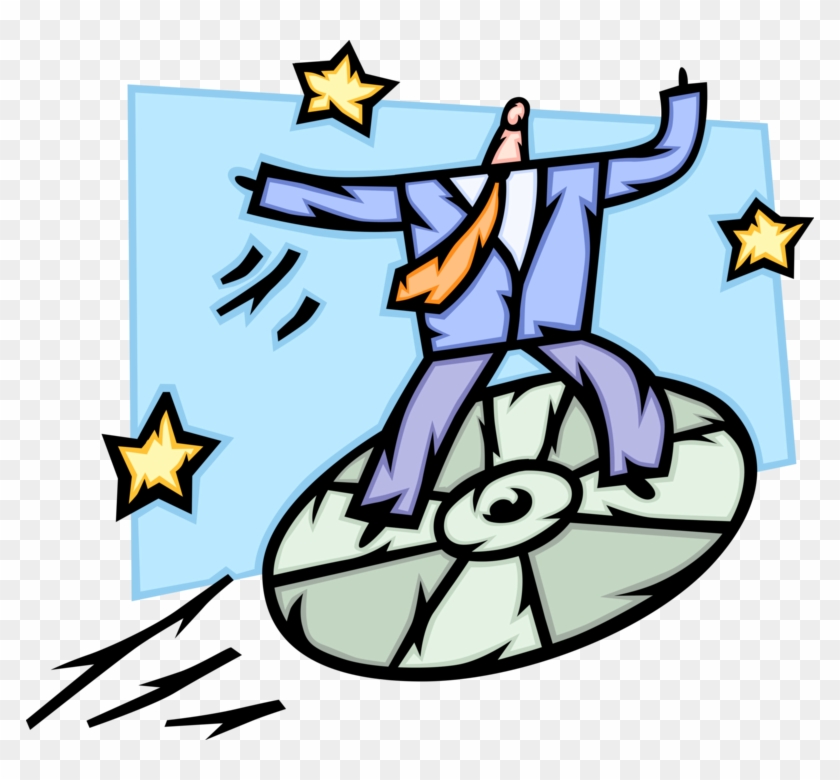 Vector Illustration Of Businessman Soars To New Heights - Vector Illustration Of Businessman Soars To New Heights #1205717