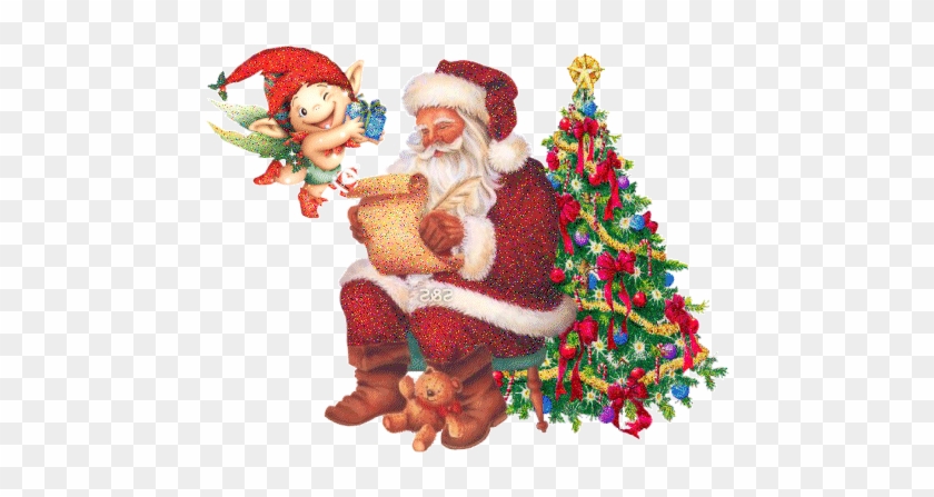 Merry Christmas Santa Claus Animated Wallpapers - Xmas Tree Oval Ornament #1205946