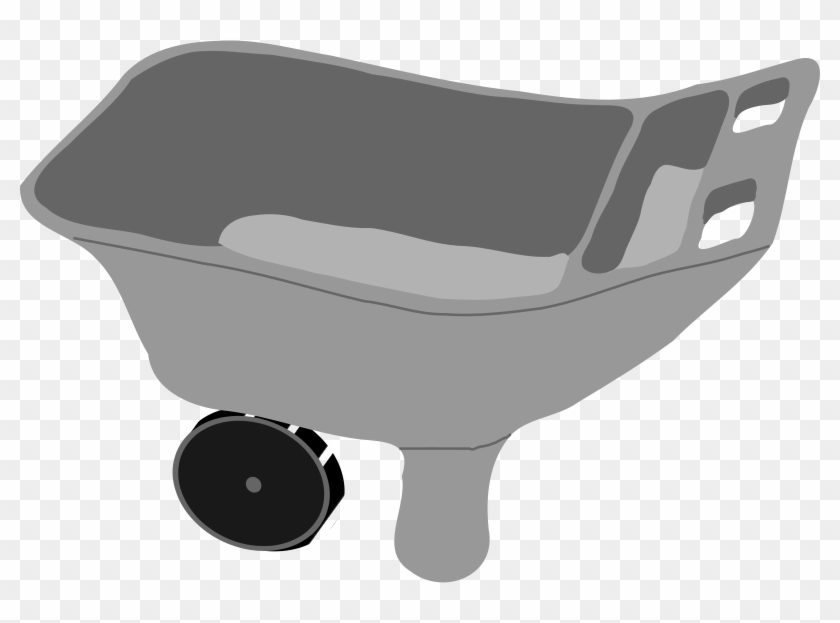 Garden Cart Wheelbarrow Grey Clipart - Garden Cart Png #1206128