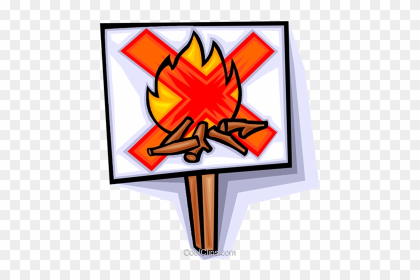 No Campfires Allowed Royalty Free Vector Clip Art Illustration - No Campfires Allowed Royalty Free Vector Clip Art Illustration #1206144