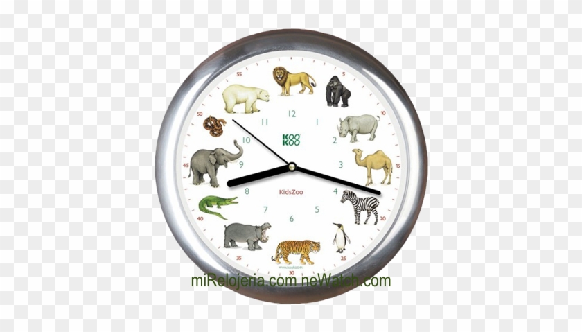 Wall Clock Kidszoo Wild Animals Aluminum - Animal Wall Clock #1206604