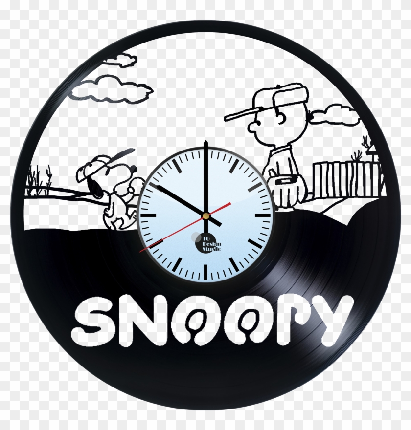 Snoopy Comics Handmade Vinyl Record Wall Clock Fan - Snoopy Vinyl Record Wall Clock Snoopy Lazy Vinyl Record #1206634