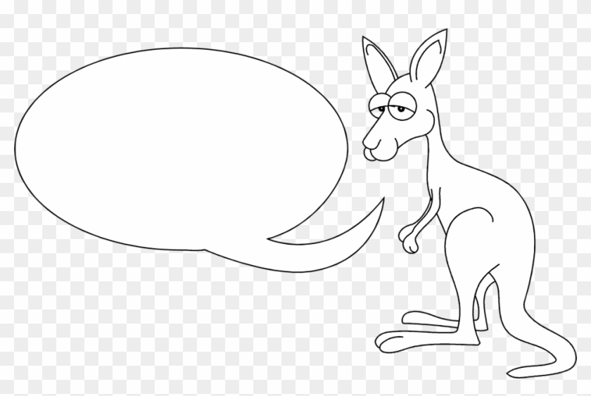 Illustration Of A Kangaroo With A Blank Text Bubble - Illustration #1206698