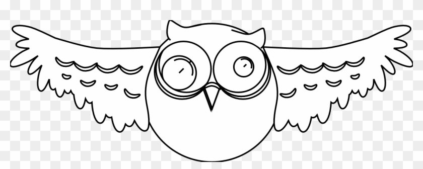 Cartoon Owl Black White Line Art Drawing Scalable Vector - Owl #1206749