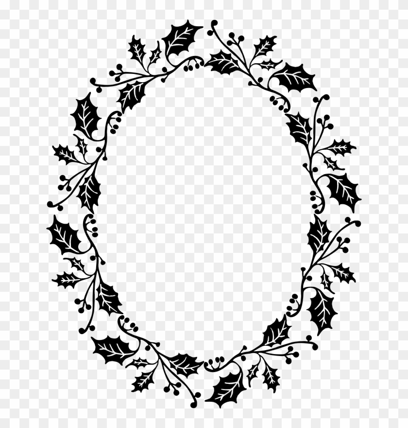 Clipart Holly Frame - Winter Writing Paper #1206794