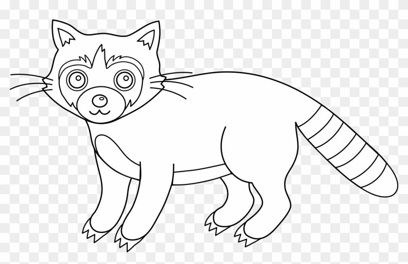 Free Clip Art - Raccoon Clipart Black And White Png #1206859