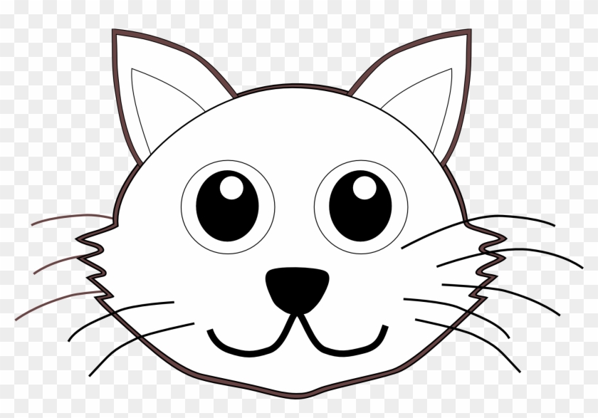 Cat Face Clip Art Black And White - Cat Face Coloring Page #1206902