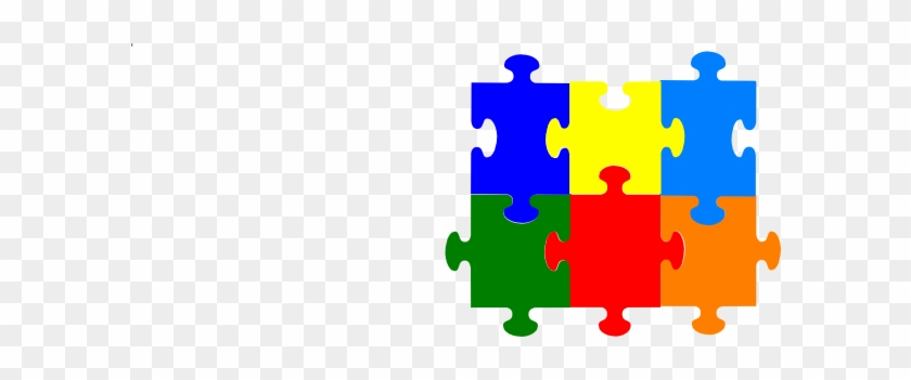 Jigsaw Puzzle 6 Pieces Svg Clip Arts 600 X 271 Px - Clip Art #1207100