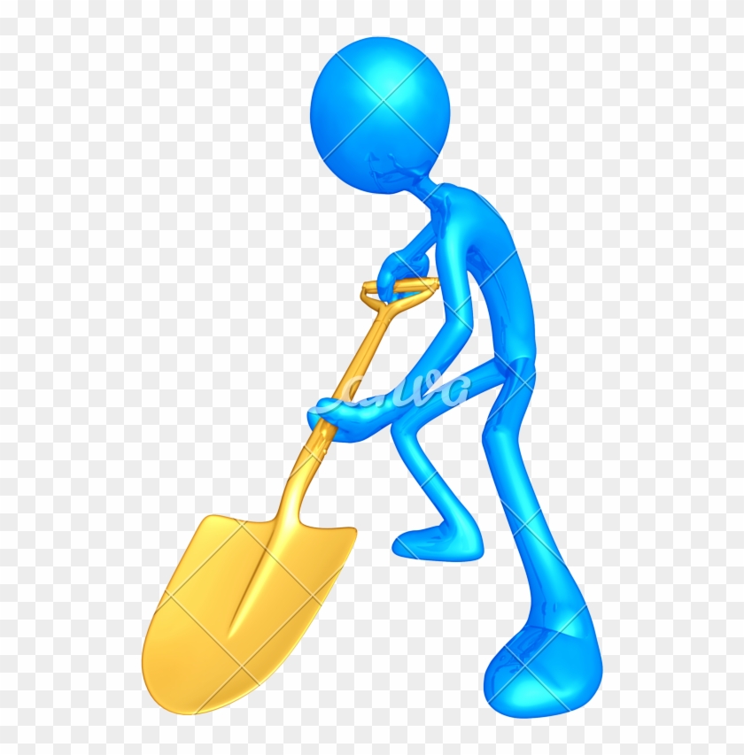 3d Character Digging With A Shovel - Stock Illustration #1207140