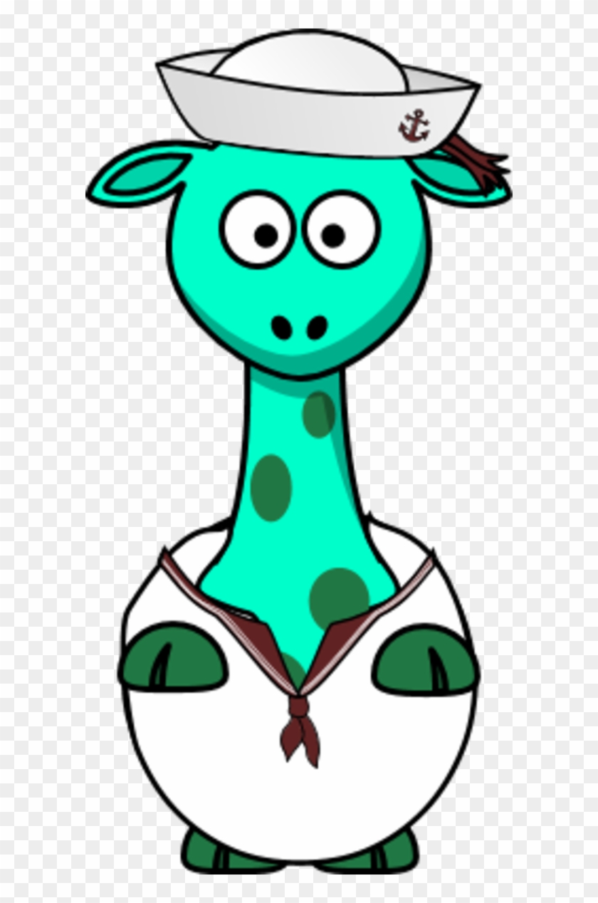 Navy Sailor Giraffe - Cartoon Giraffe #1207176