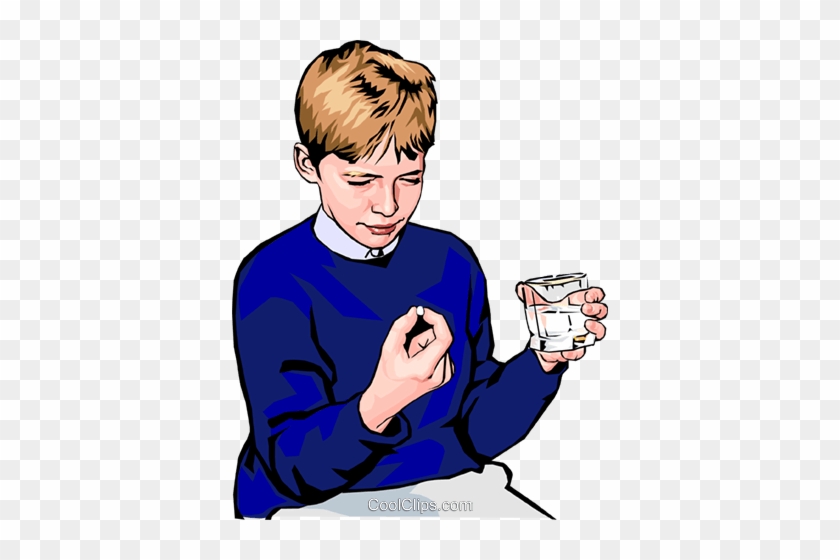 Boy Taking Pill - Boy Taking Medicine Clipart #1207214