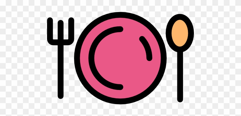 Fork Clipart Pink Spoon - 碟 卡通 #1207226