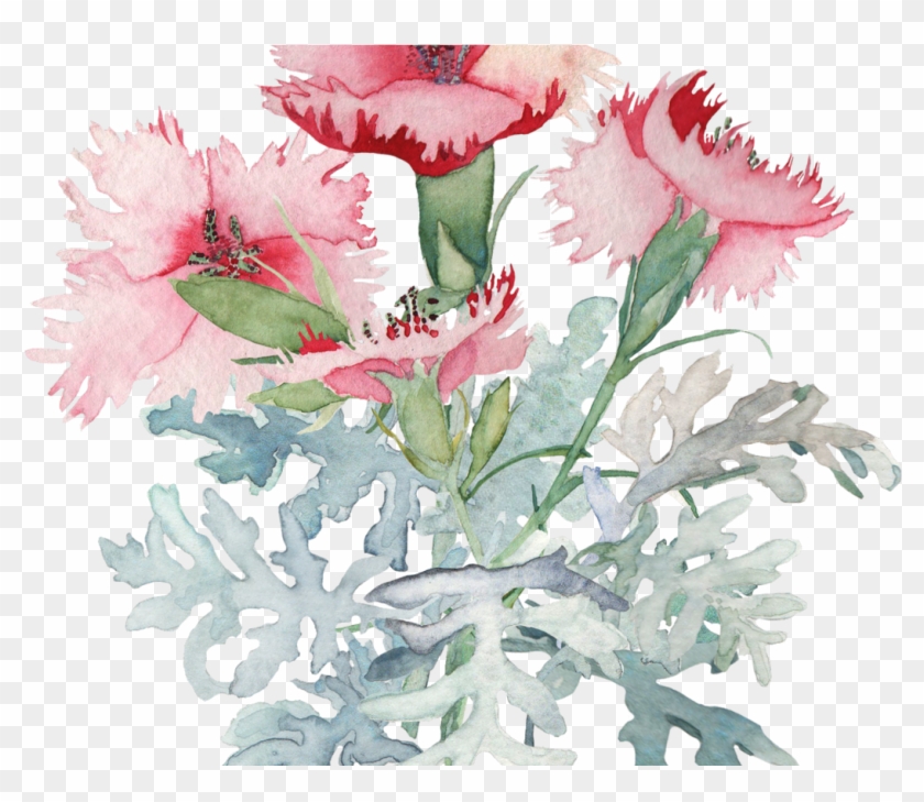 Watercolor Poppy Leaves Google Search Tattoos Pinterest - Spring Flower Watercolor Bouquet Png #1207311