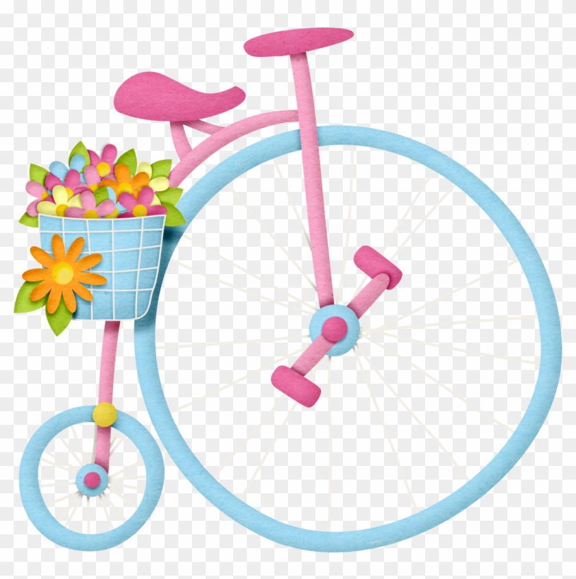 Cute Clipart, Clip Art, Muffins, Decoupage, My Drawings, - Bicicleta Flores Png #1207485