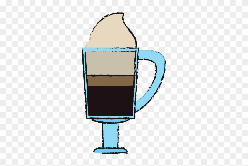 Coffee Beverage With Whipped Cream In Glass Cup Icon - Illustration #1207494