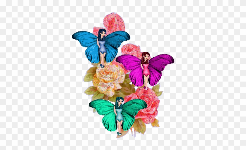 Butterflies Images Butterfly Fairies And Roses Wallpaper - Fairy Rose Animated Gif #1207670