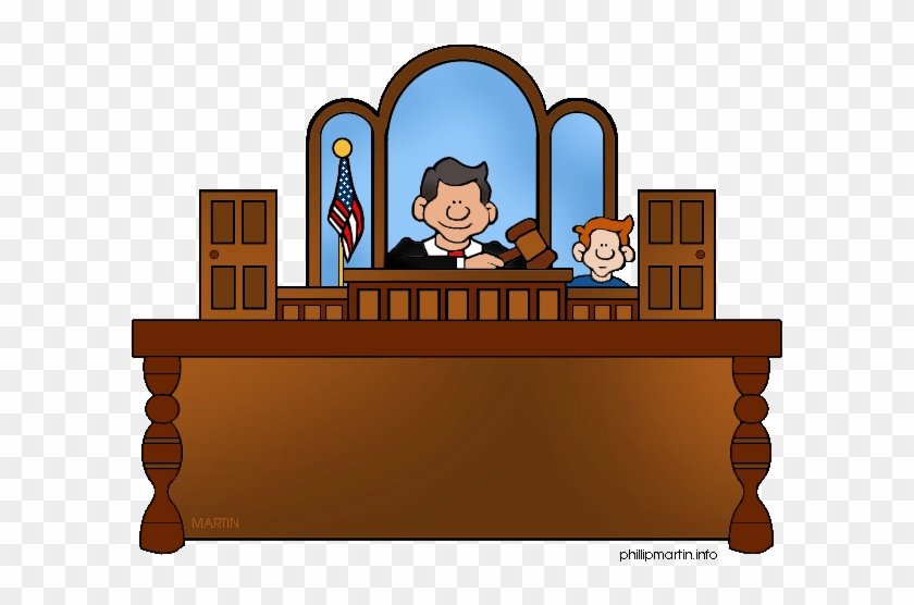 Judge In Courtroom Clipart #1207810