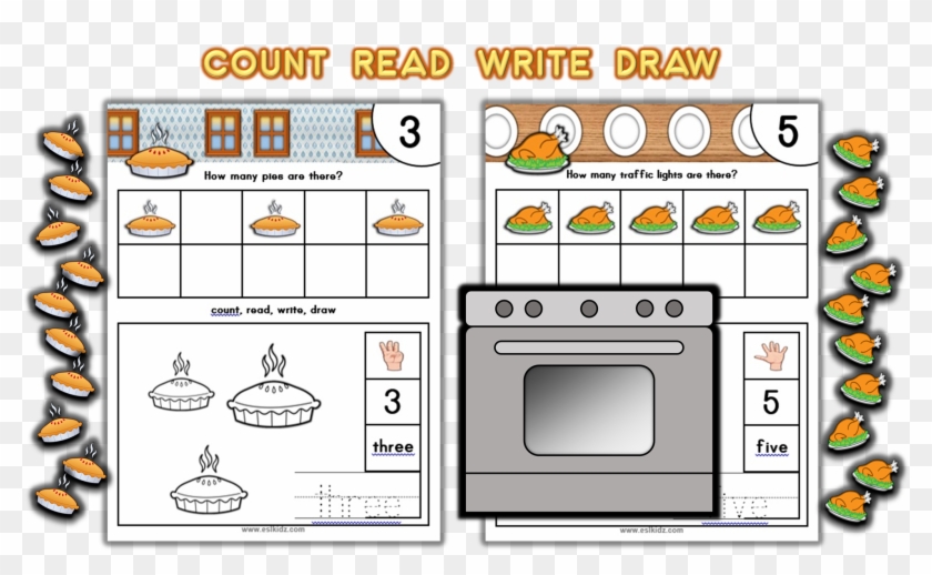 Thanksgiving Number Counting Activities Recognising - Number #1207940