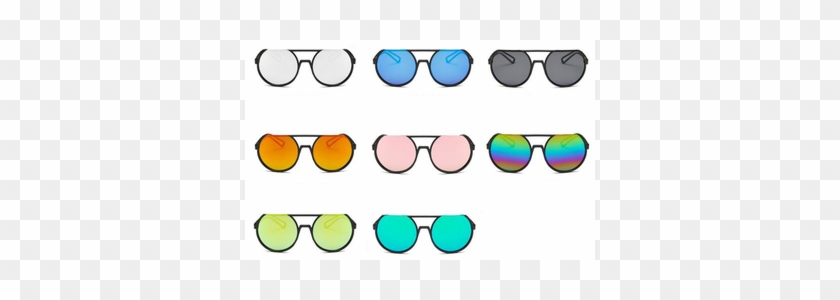 Sunglasses Flat-top Round Glasses Aviator Top Frameless - Sonnenbrille Flat-top Round Glasses Aviator Oben Frameless #1208342