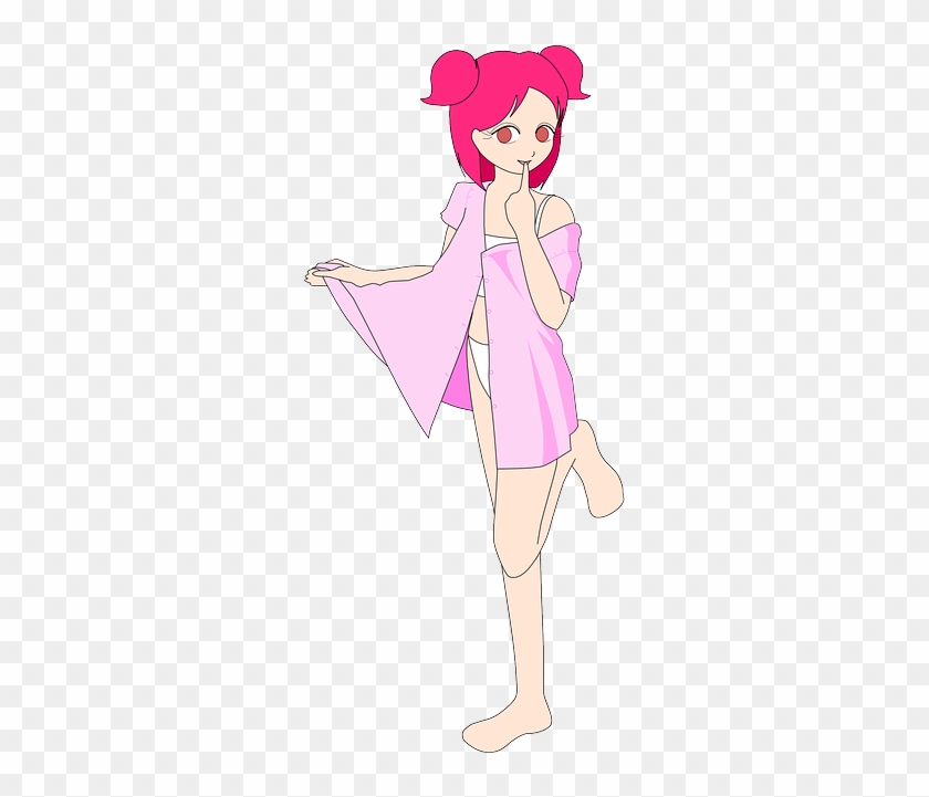 Girl, Cartoon, Pink, Hair, Cute, Clothes, Girls, Gopher - Cute Girl Pn Cartoon #1208438